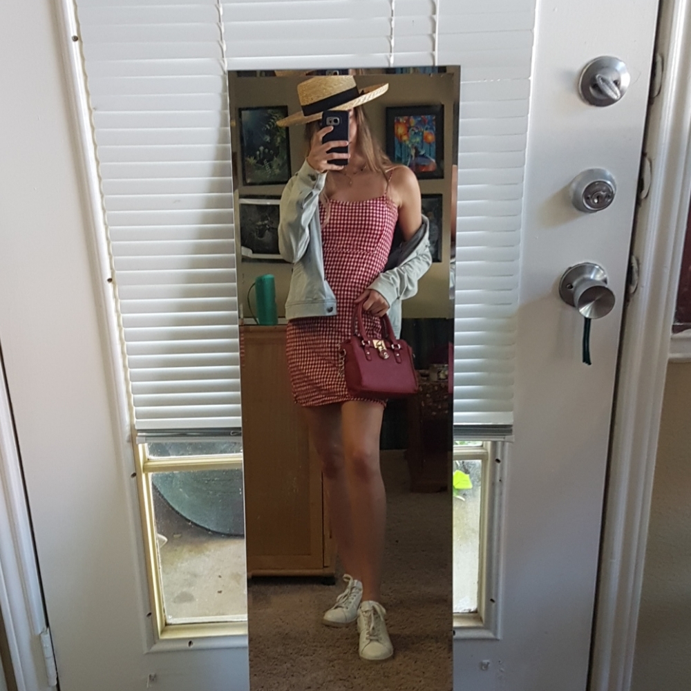 Brandy melville red gingham dress